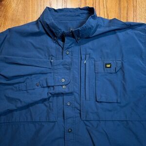 CAT Caterpillar iTechnology Button Shirt Men's 2XL Construction Work Vented